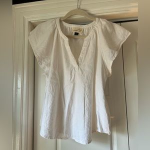 Universal Thread White Linen Blend Blouse Size Small